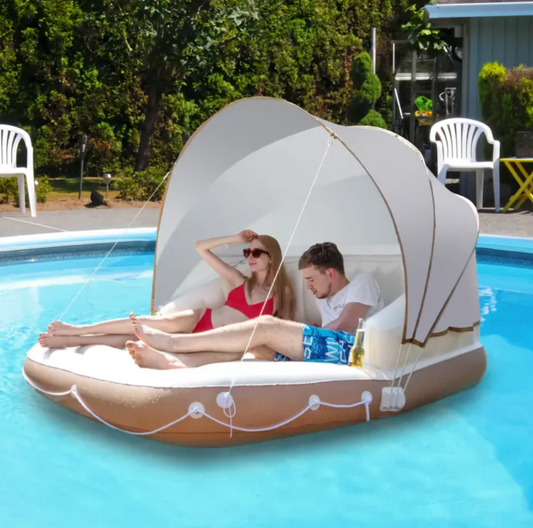 Inflatable Pool Float With Canopy