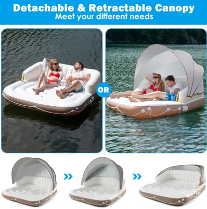 Inflatable Pool Float With Canopy