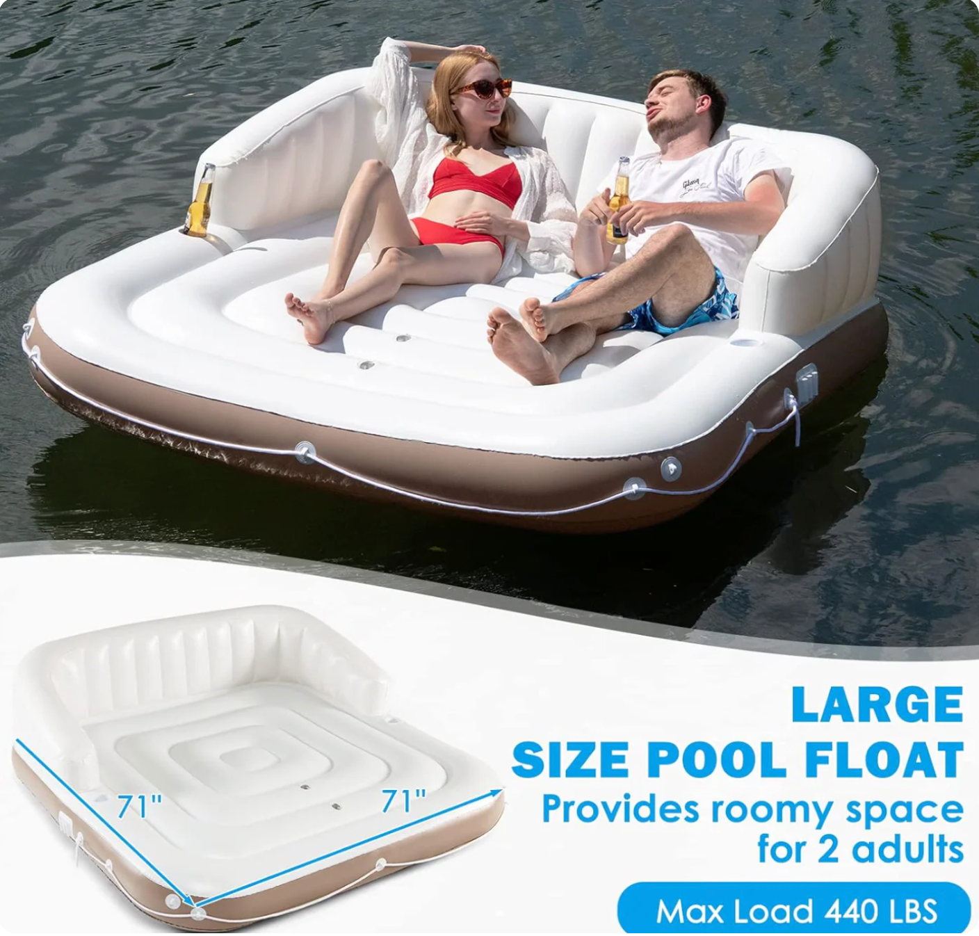 Inflatable Pool Float With Canopy