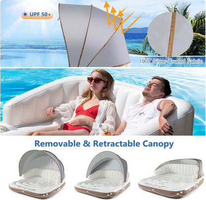 Inflatable Pool Float With Canopy