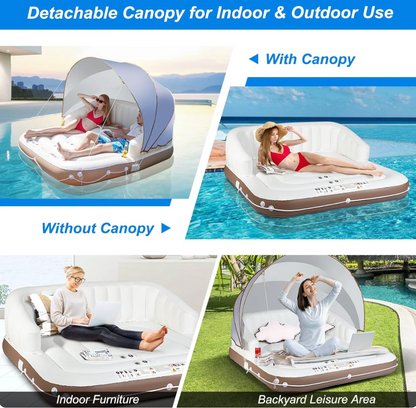 Inflatable Pool Float With Canopy